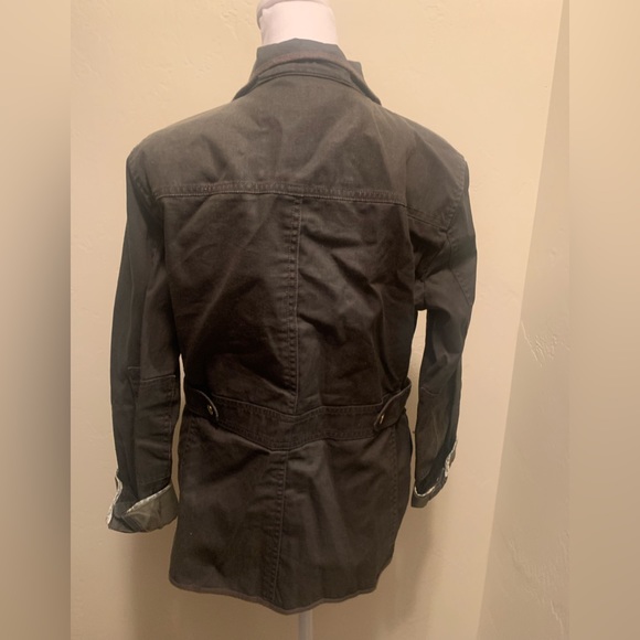 J. Crew Resin Coated Green Jacket Size M - Picture 2 of 4